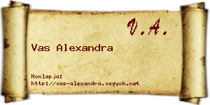Vas Alexandra névjegykártya